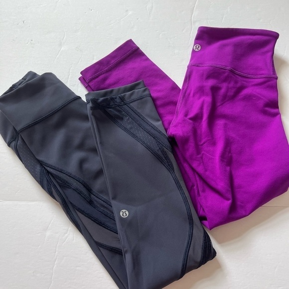 Lululemon Wunder Under Crop III and Never Still Crop 21” Both size 2 - Picture 1 of 16